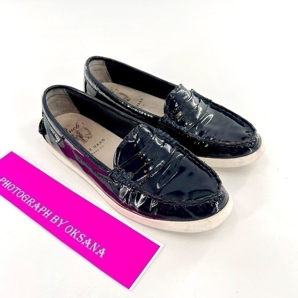 Cole Haan Grand.OS Navy Patent Leather Pinch Marine Classic Slip On Loafer 5.5 - Picture 9 of 10